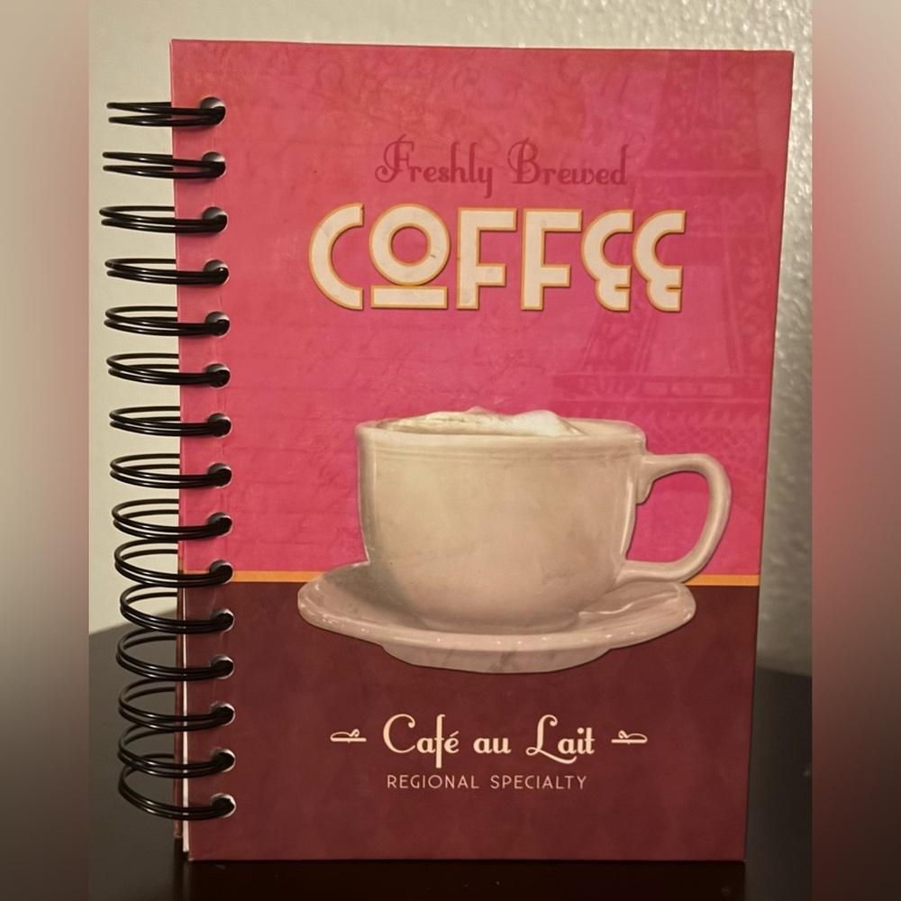 Café au Lait Coffee Spiral Notebook Journal | Cute Aesthetic Lined Notebook 8x6 - Picture 2 of 3